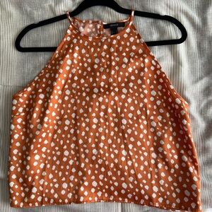 Orange Polka Dot Women's Top